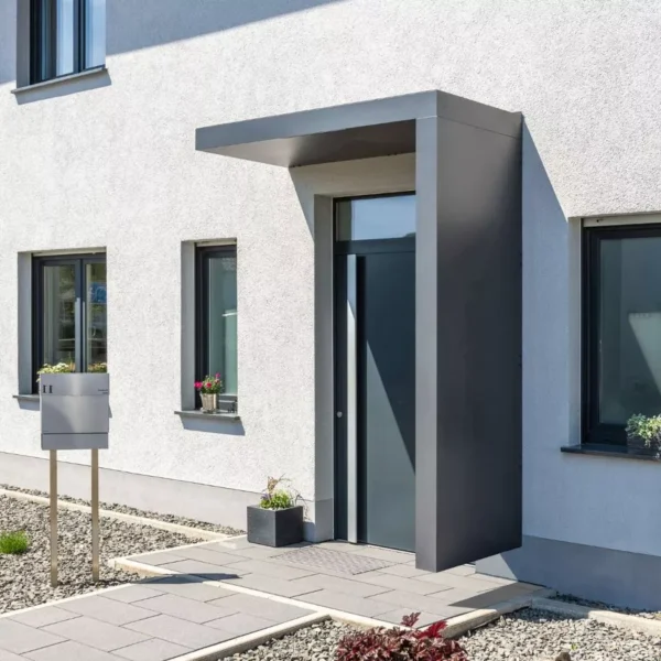 Auvent rectangulaire BS Plus Gutta avec paroi latérale